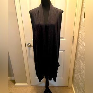 NWT August Silk Grey Large Soft Long Vest w/ pockets